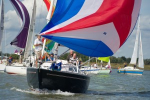 Glorious sailing conditions for the start of Burnham Week 2015 – photo Graeme Sweeney/JCC