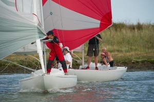 Close racing in the Dragon class – photo Graeme Sweeney/JCC