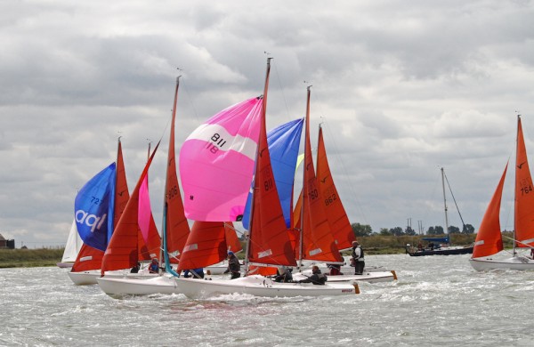 Closer than close in the popular Squib class that celebrates its 50th anniversary this year – photo Roger Mant