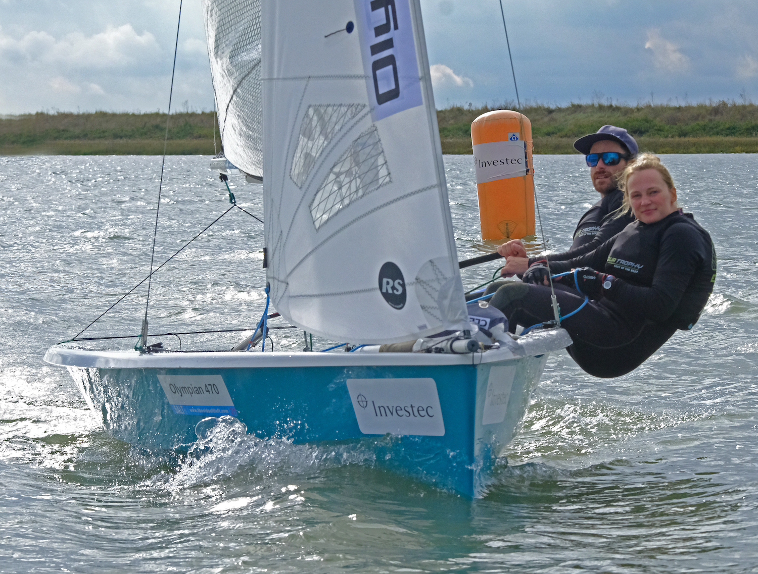 Luke Patience and Mary Henderson Olympian 470 representatives on their way to an overall win – photo Roger Mant